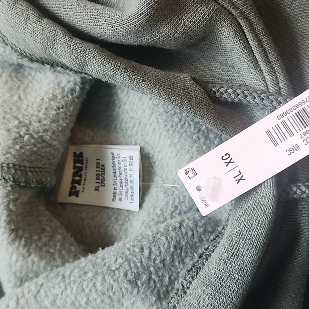 NWT Pink VS Ivy Fleece Super Cropped Hoodie. Size: XL - Picture 4 of 6